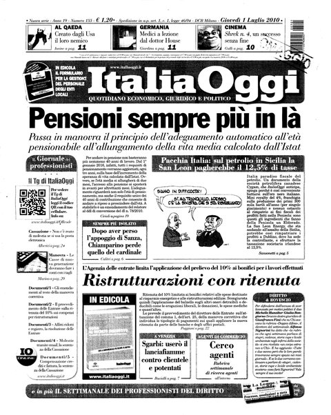 Italia oggi : quotidiano di economia finanza e politica